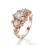 Pierścionek liście różowe złoto SBPZ_029